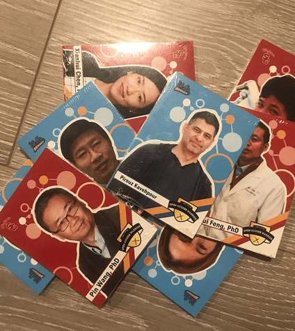 A collection of scientist and physician trading cards created by UCLA and USC