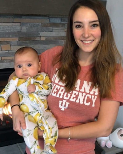 Dr. Jillian Murphy, IUEM physician faculty, with her daughter Chloe Rose.