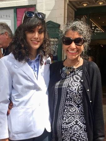 Zapf-Pedraza in white coat with her mother