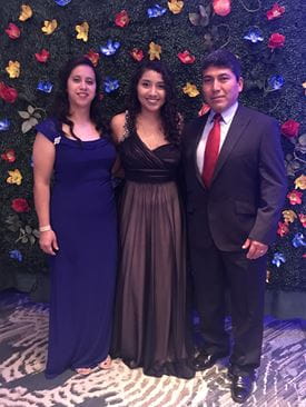 Alicia Martinez with her parents