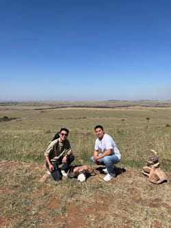 Eric Chang and Felix Garcia at Maasai Mara safari in Kenya