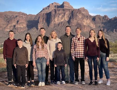 Sarah Merrill and family in Arizona