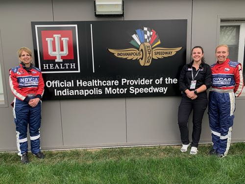 Drs. Angi Fiege, Julia Vaizer and Melissa McCarthy at the Indianapolis Motor Speedway