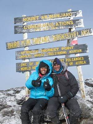 Lauren Turner and her dad at the Mt Kilimanjaro summit