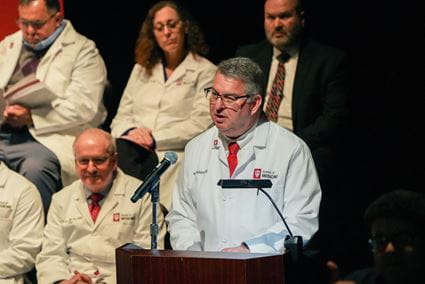 Dr. Paul Wallach speaks at the White Coat Ceremony