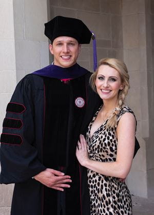 Cameron and Chelsea Fathauer at Cameron's law school graduation