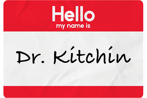 Dr Kitchin name badge