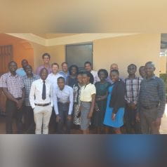 Group photo of Zinc for Infection Prevention in Sickle Cell Anemia clinical study leaders in Uganda.