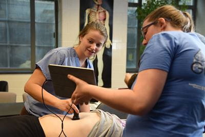 students in bloomington learn how to use point-of-care ultrasound technology