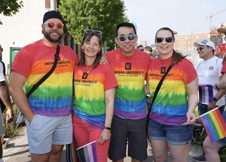 Dr. Geoff Hays, Dr. Kris Nanagas, Dr. Peter Pang and Dr. Kate Pollard at 2023 Indy Pride Parade