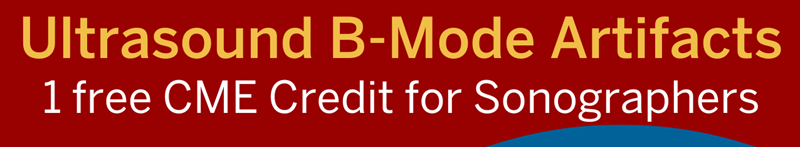 Advertisement for Ultrasound B-Mode Artifacts CME course
